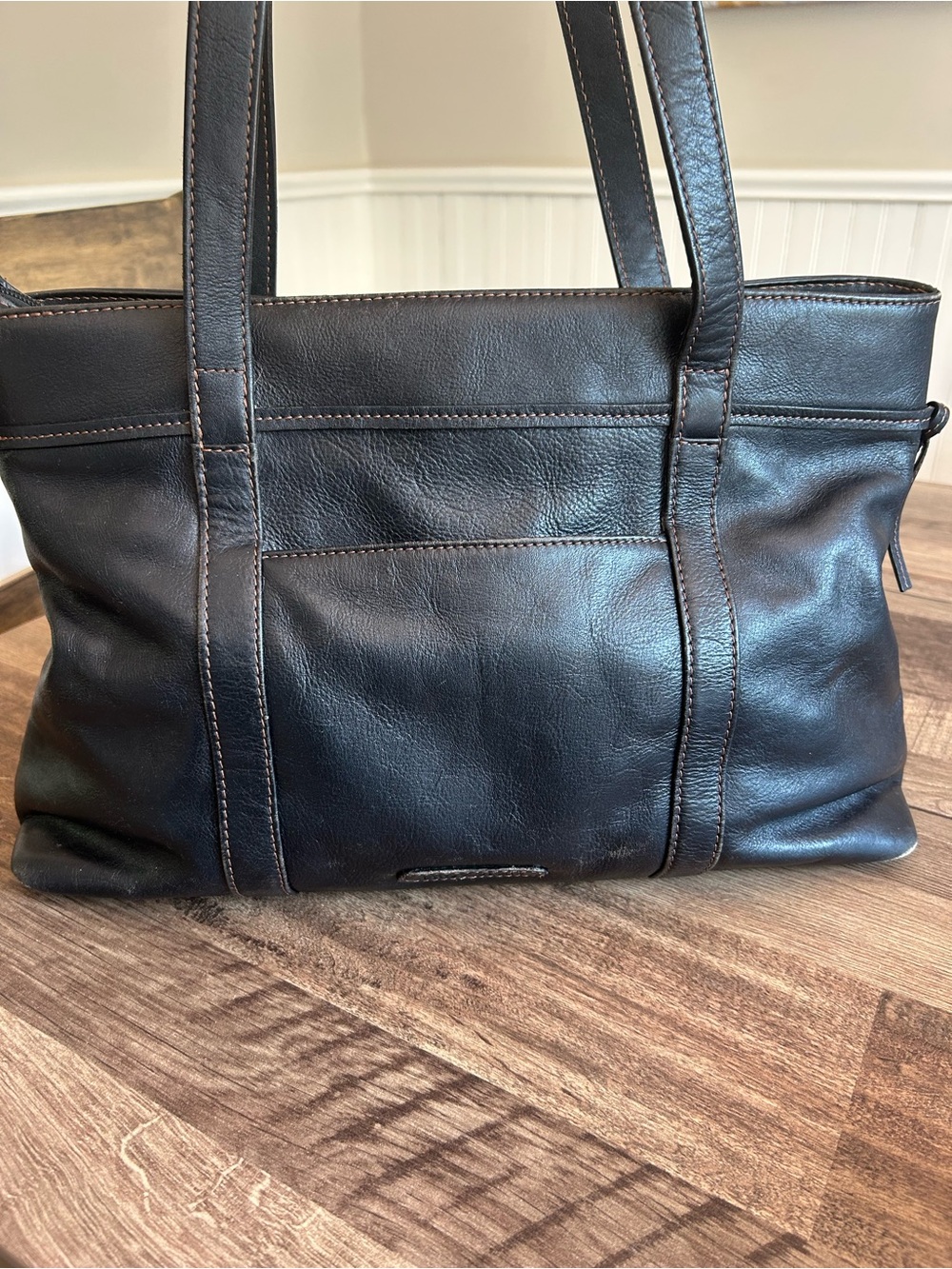 Hidesign Mina Classic Leather Tote Bag - Black Shoulder Bag